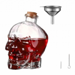 Skull Whiskey Glass Bottle